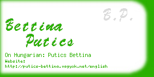 bettina putics business card